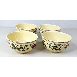 WAVERLY Garden Room 4 PC Soup Cereal Fruit Bowls Made in Poland EUC 6x3”
